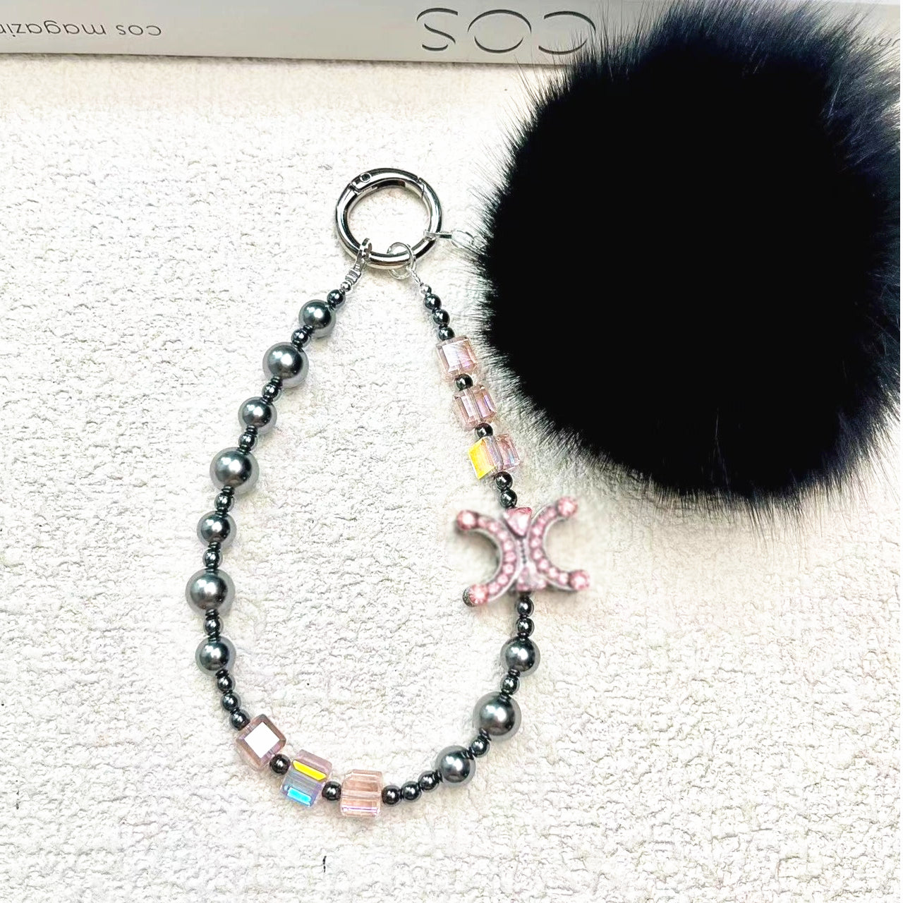 120cm Beaded Diagonal Cross Small Bag Hanging Mobile Phone Charm Decorative Chain