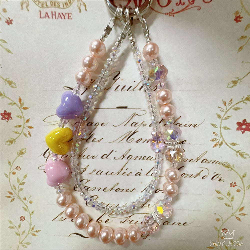 ✨Chunky Colorful Phone Strap Crystal Beaded Short Lanyard – Perfect Everyday Accent For Phones Bags [K1021-1040] 💎