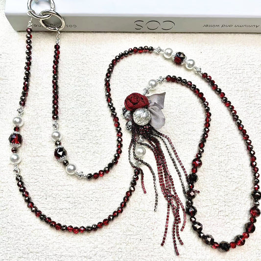 120cm Beaded Diagonal Cross Small Bag Hanging Mobile Phone Charm Decorative Chain