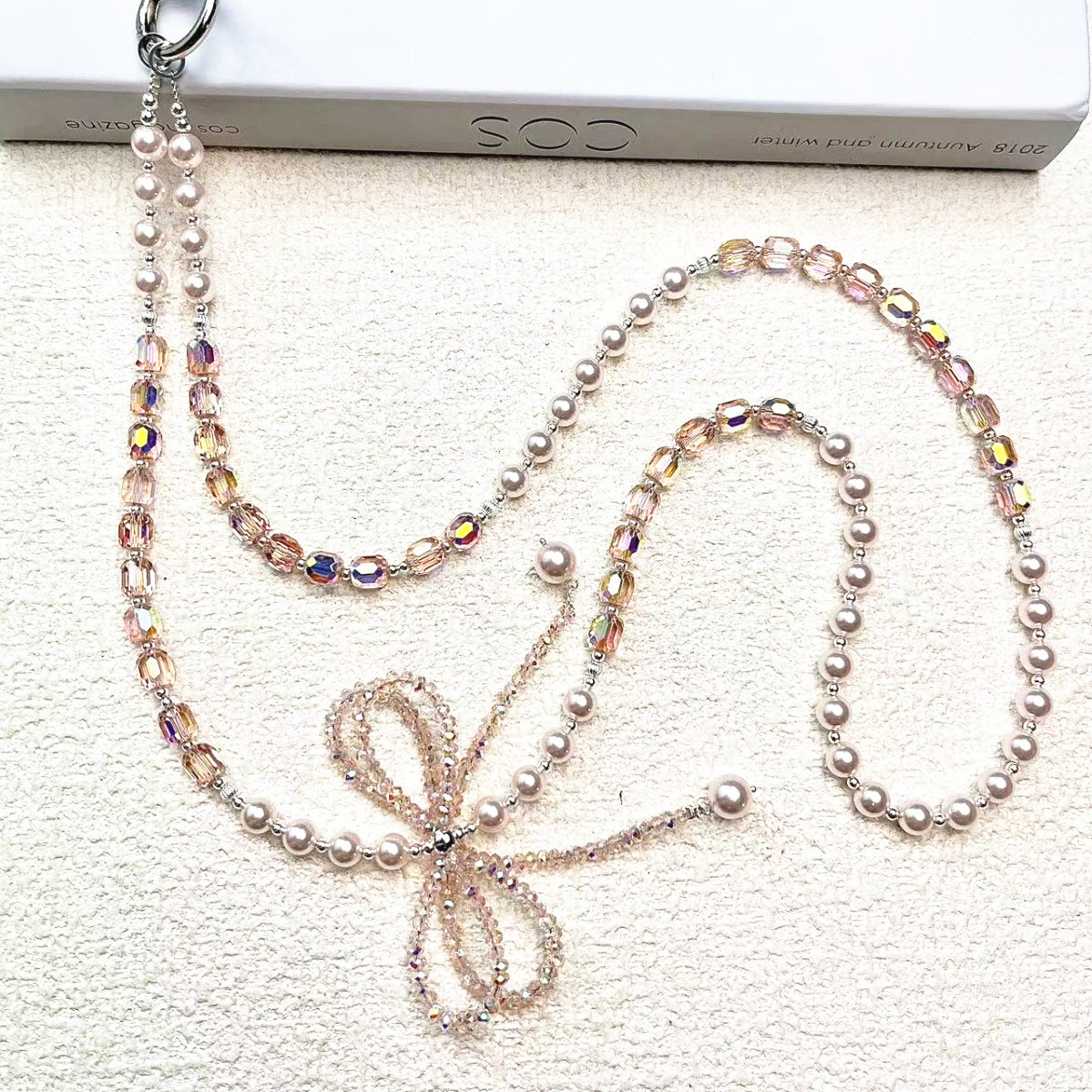 120cm Beaded Diagonal Cross Small Bag Hanging Mobile Phone Charm Decorative Chain